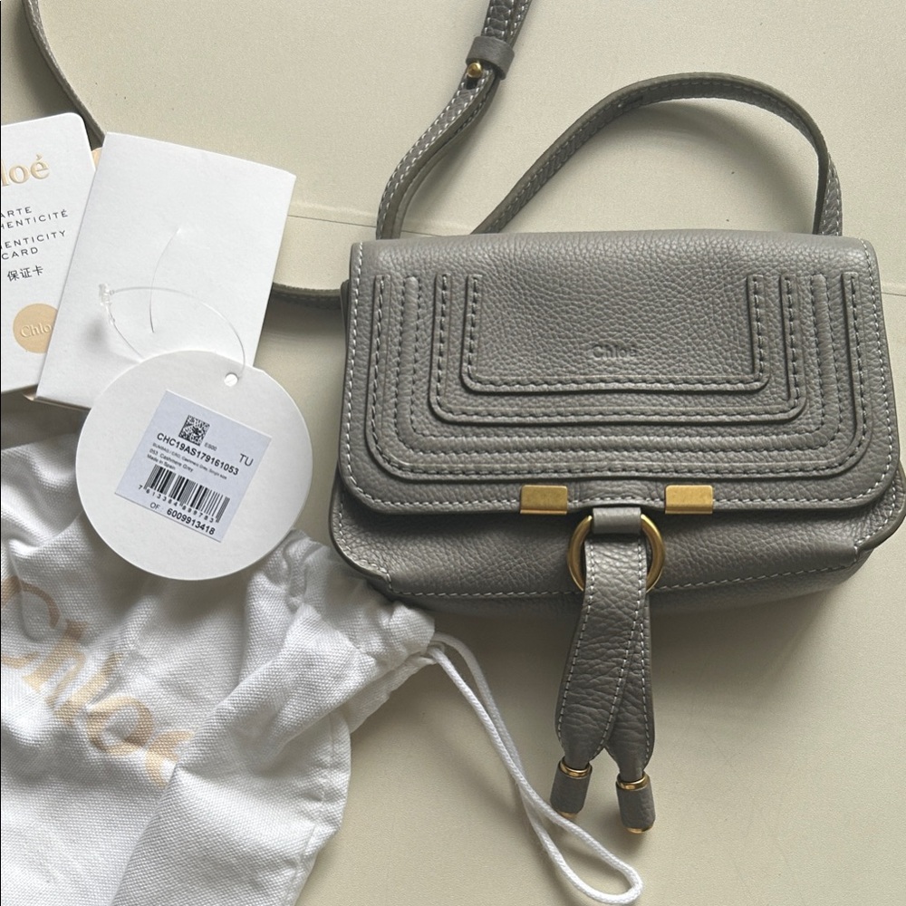 Chloe Marcie Gray Leather Belt or Crossbody Bag